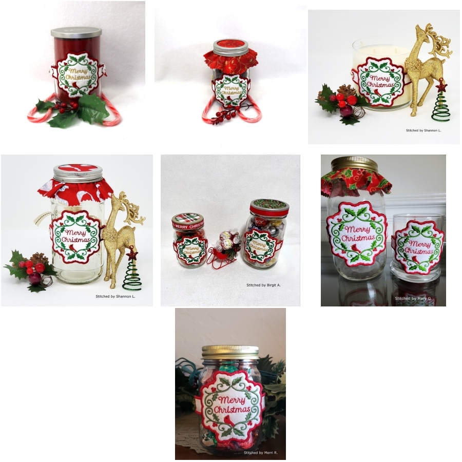 Merry Christmas Jar and Candle Hugger