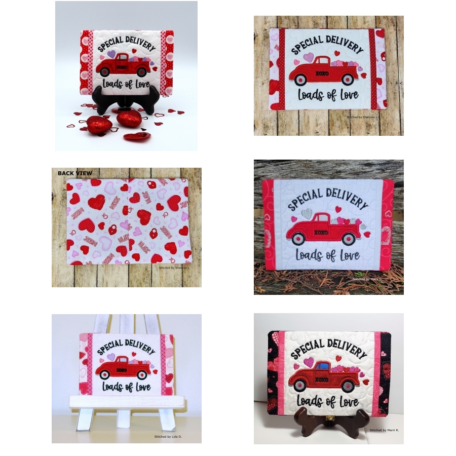 Hearts Truck Mug Rug