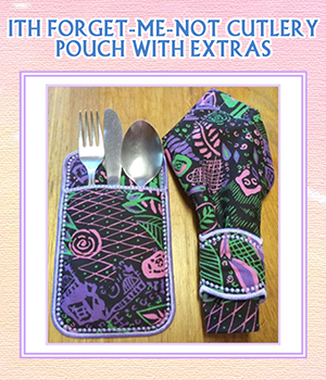 ITH Forget-Me-Not Cutlery Pouch with Extras