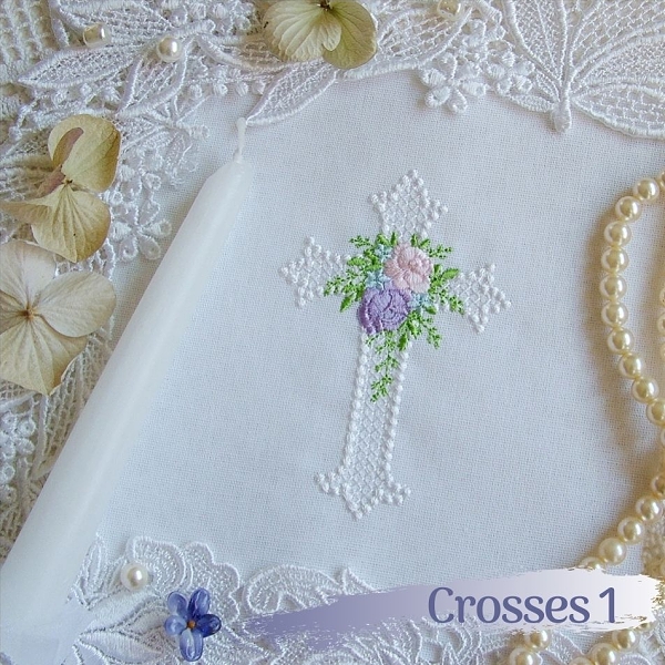 cross floral flower religion church christening baptism