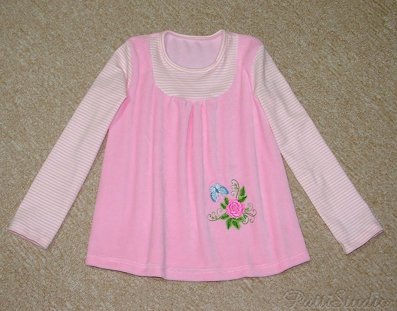 rose roses corner butterfly tunic