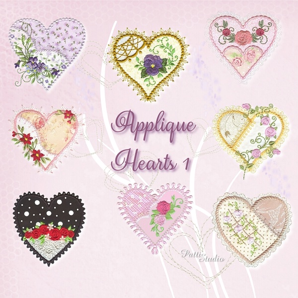 Applique Hearts 1 -3