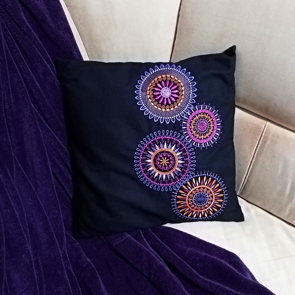 mandala circle symbol pillow