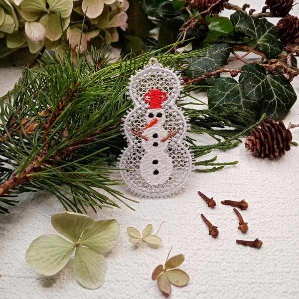 free-standing FSL lace christmas xmas holiday tag ball bauble star holly tree snowman stocking candle glove jingle bells