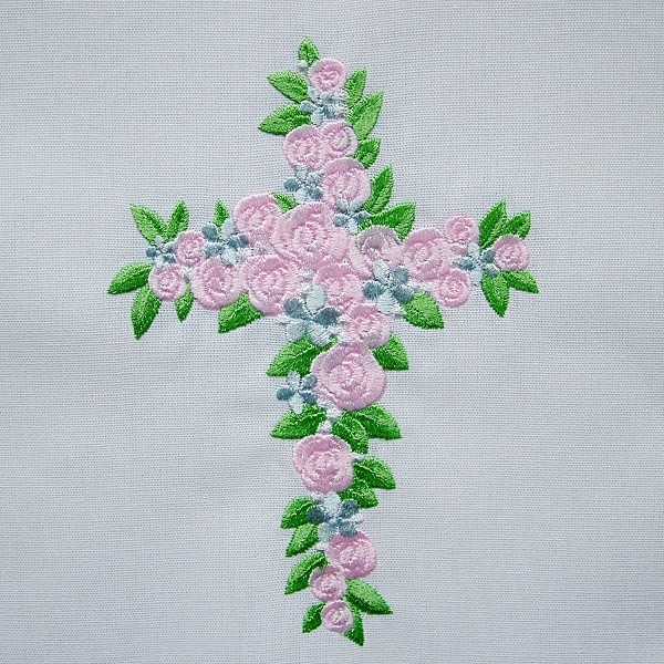 cross church religion floral flower embellishment rose bouillon medieval bible