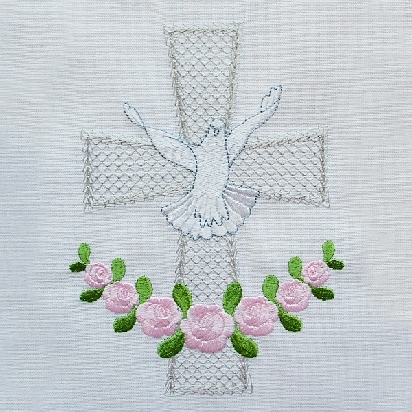 cross church religion floral flower embellishment rose bouillon medieval bible