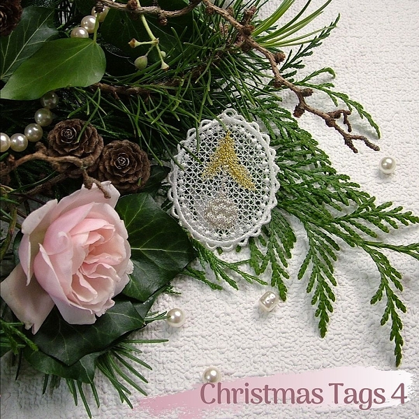christmas xmas tag lace fsl freestanding embellishment mistletoe decoration tree pine rose poinsettia bell holly