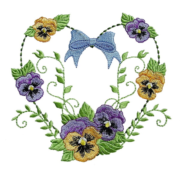 floral heart rose calla lily pansy violet flower bow valentine mothersday