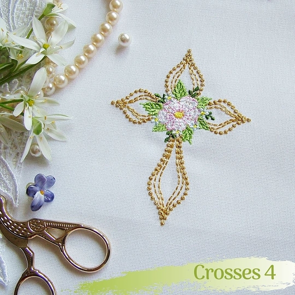 cross flower floral church baptism christening religious