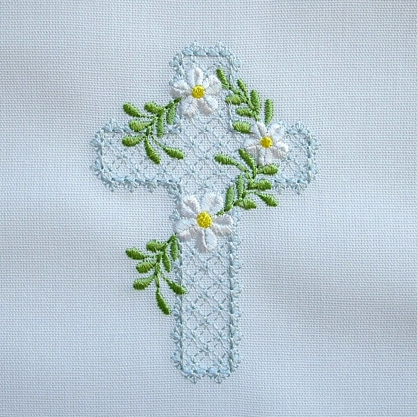 cross flower floral church baptism christening religious