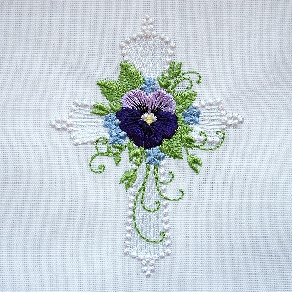 cross flower floral church baptism christening religious