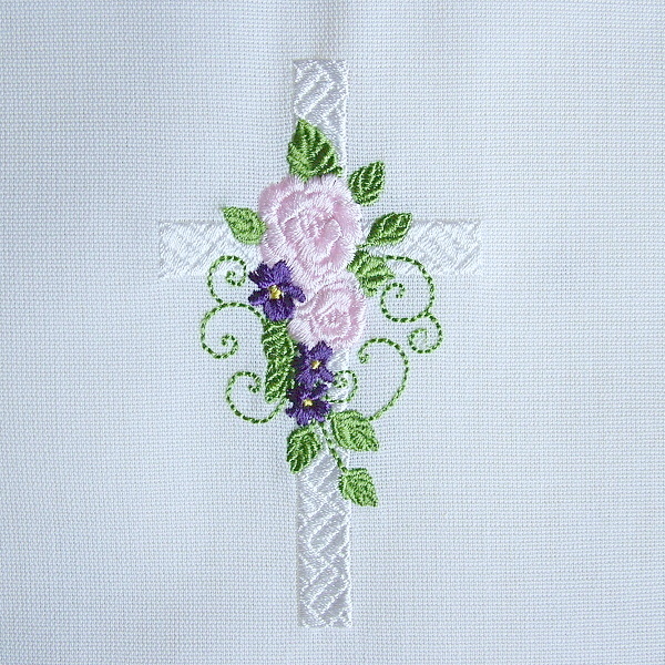 cross flower floral church baptism christening religious