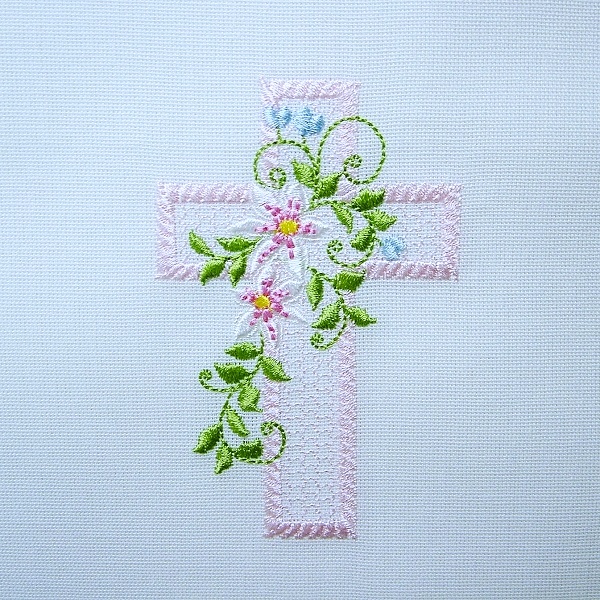 cross flower floral church baptism christening religious