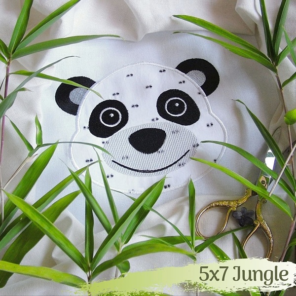 jungle animal applique lion tiger panda elephant rhino hippo giraffe zebra monkey kids