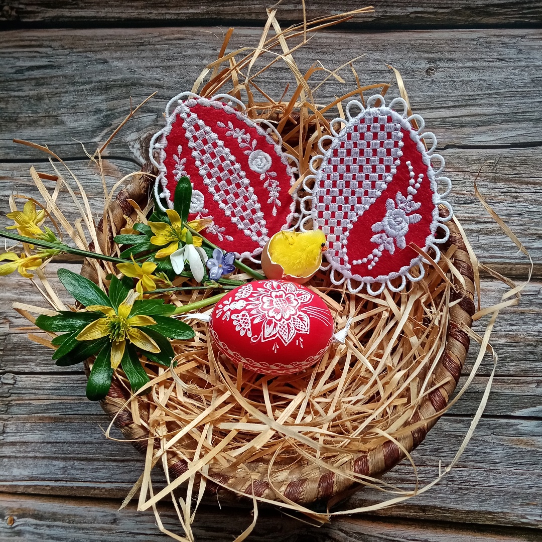 gingerbread easter egg decoration free standing lace felt flower floral cookie spring holiday