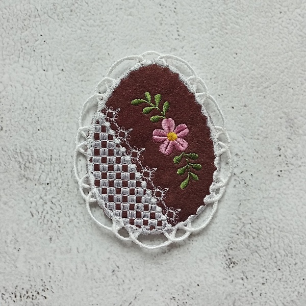 gingerbread easter egg decoration free standing lace felt flower floral cookie spring holiday