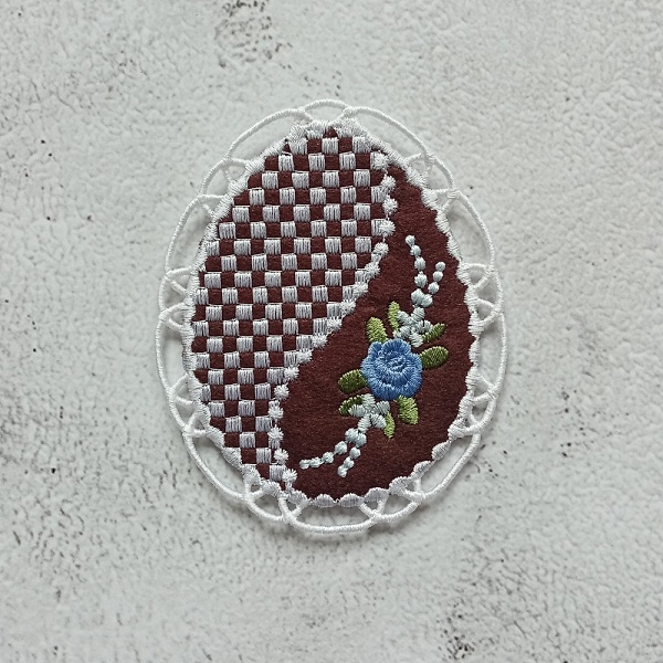 gingerbread easter egg decoration free standing lace felt flower floral cookie spring holiday