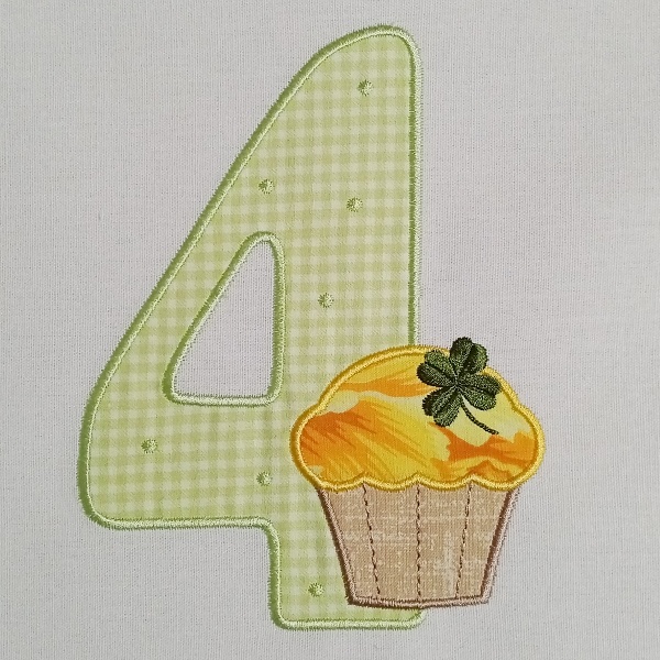 birthday number muffin applique celebration