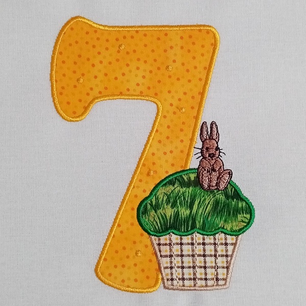 birthday number muffin applique celebration