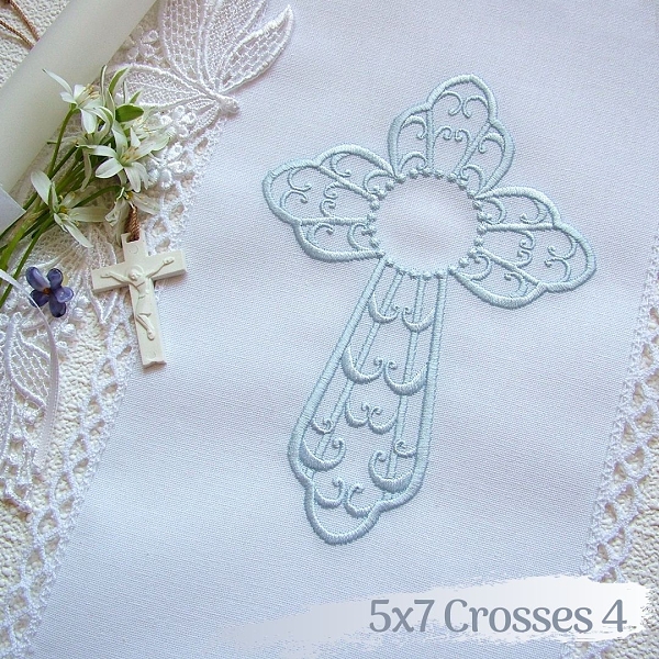 cross religion religious symbol christian christening gown floral flower pansy rose ornament