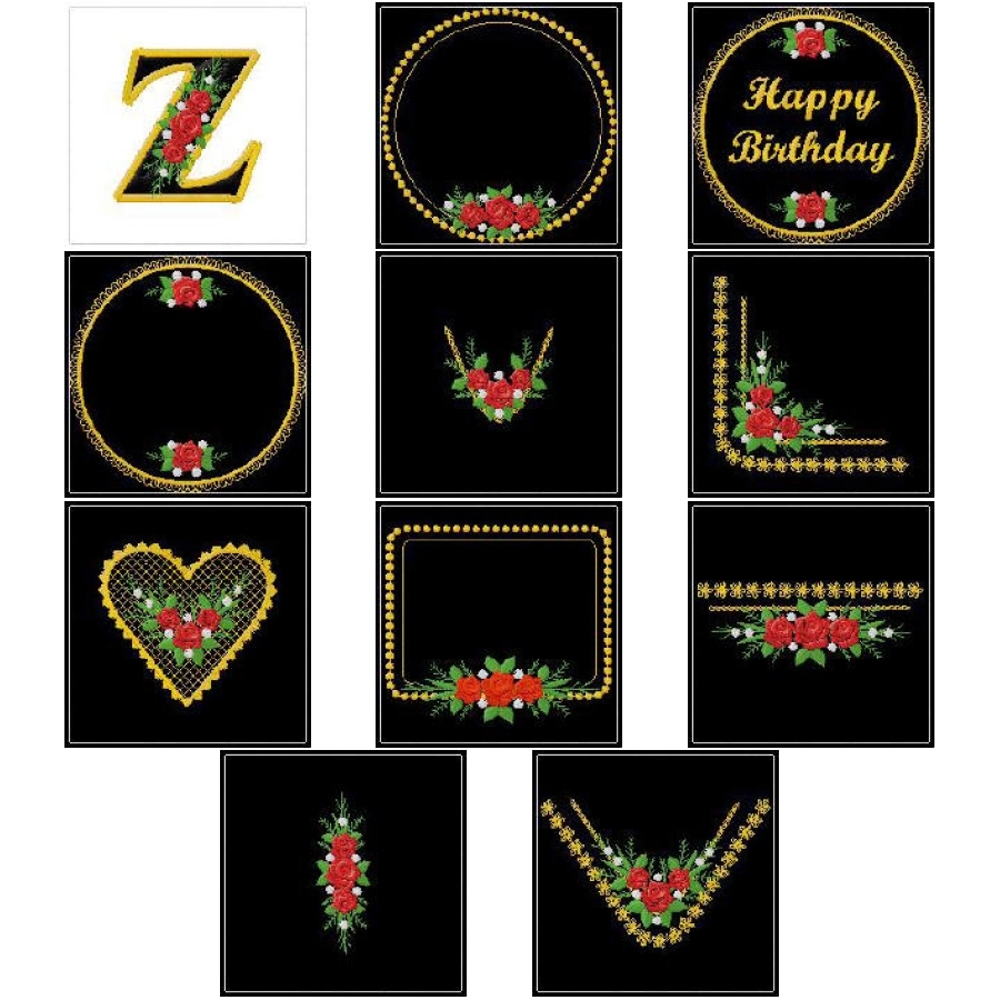 Victorian Rose Applique Monograms