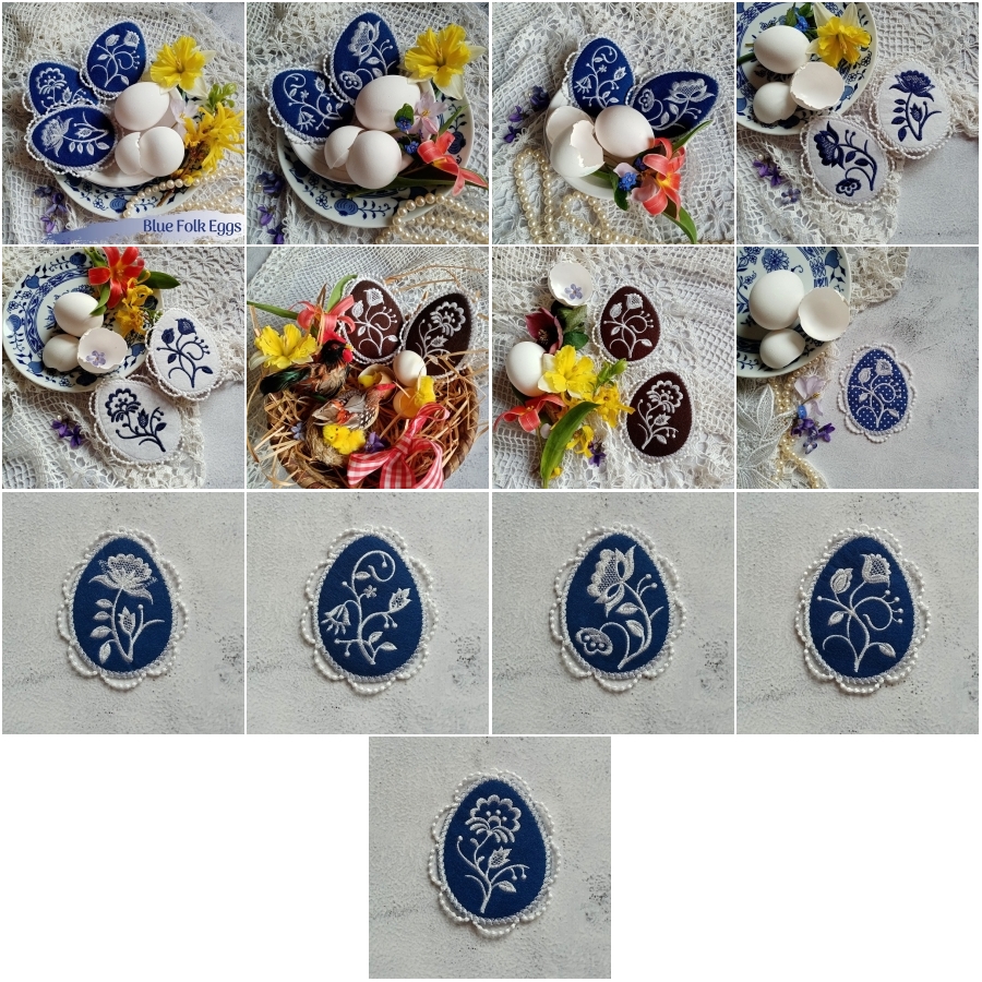 Blue Folk Eggs