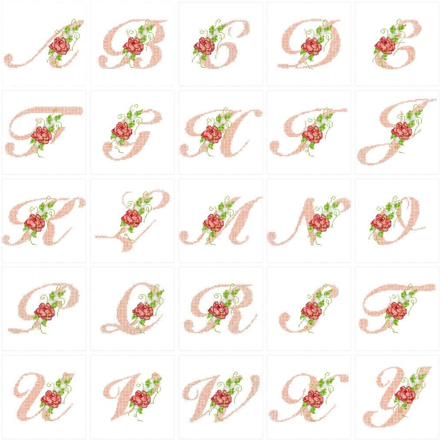 XS Rose Alphabet 1