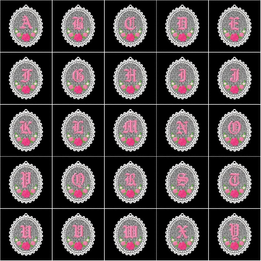 Rose Tag Alphabet