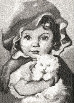 Young Girl with Cat 
