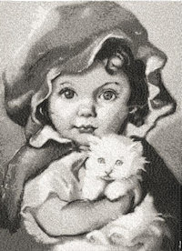 Young Girl with Cat 