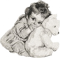 Baby with Teddy Bear 