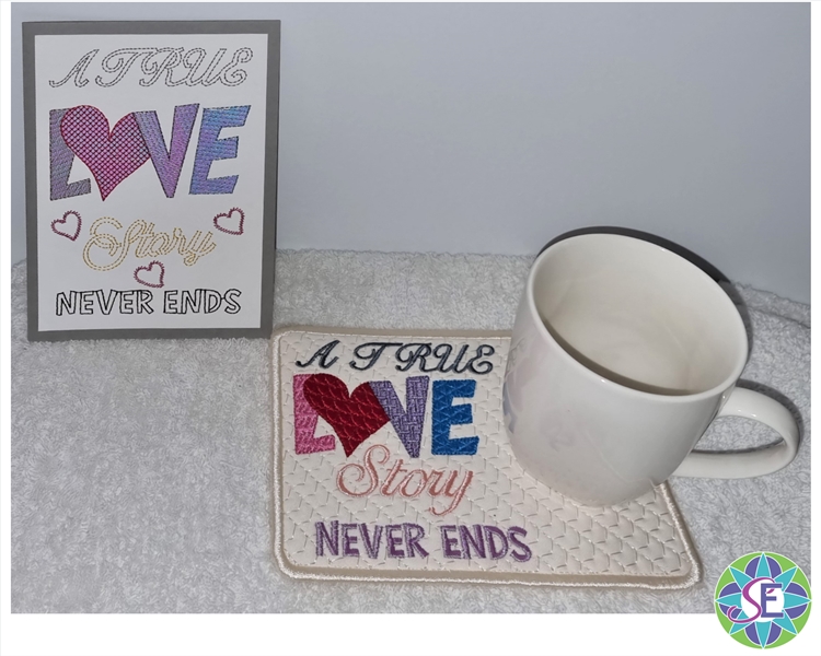 Valentines Card, Cardstock, Valentines, Mug Rug, Love, In the Hoop