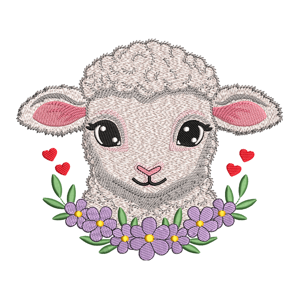 lamb lavender embroidery designs