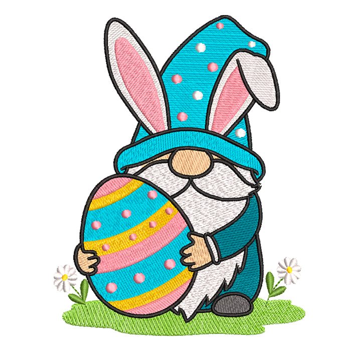 easter gnome embroidery designs