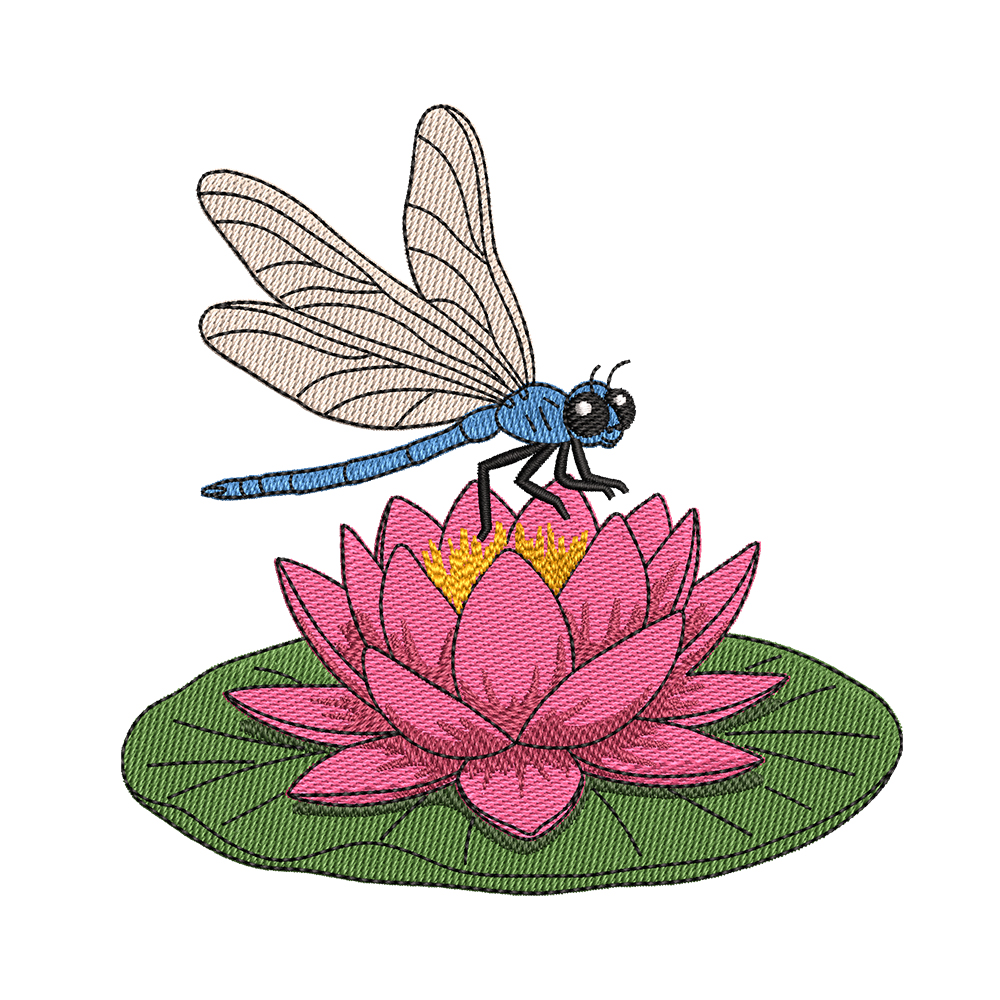 lotus flowers embroidery designs
