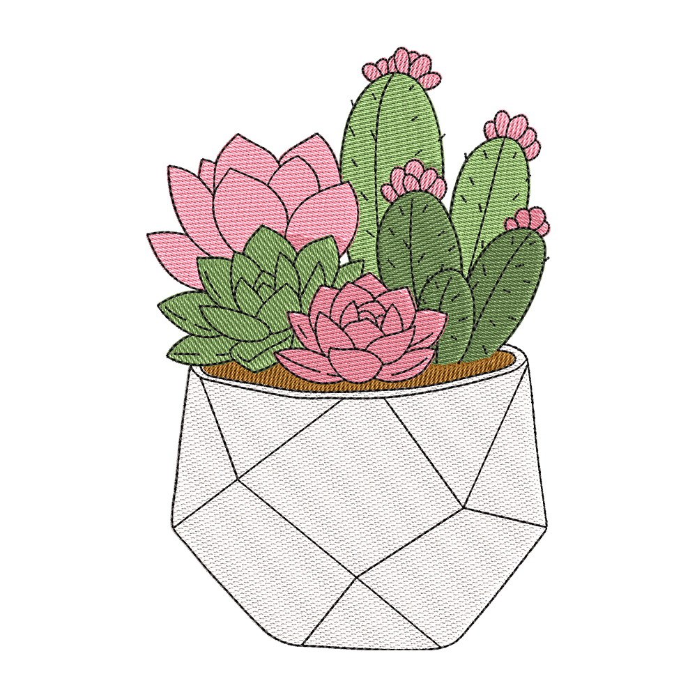 cactus plant embroidery designs