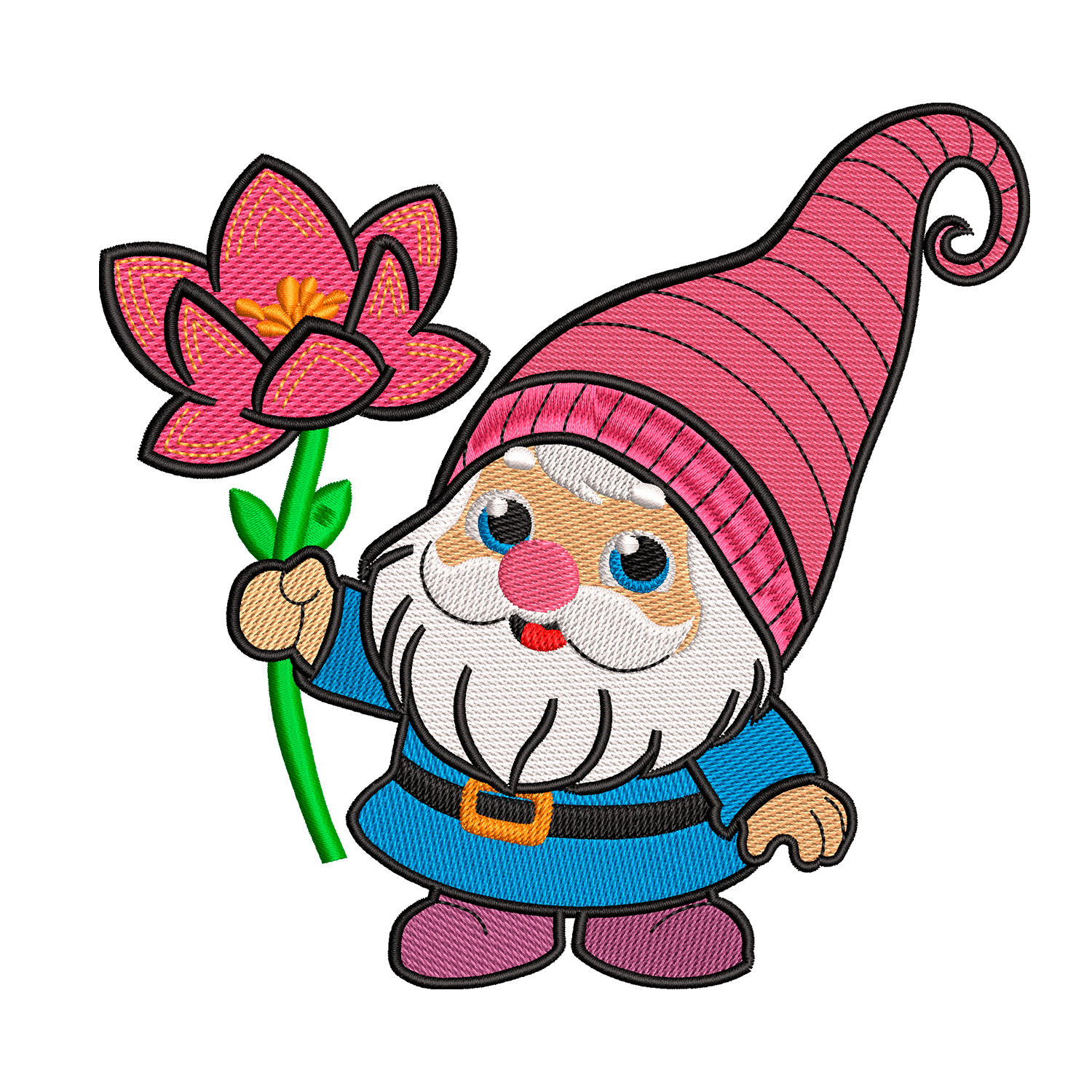 cute gnome embroidery design