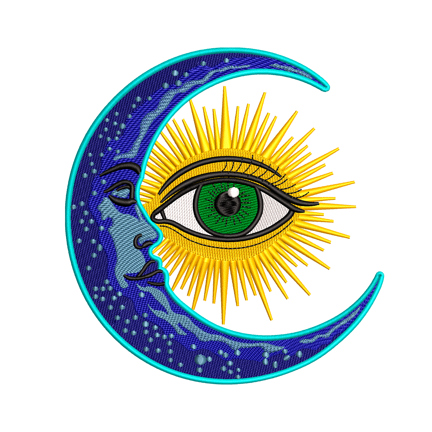 Moon embroidery designs