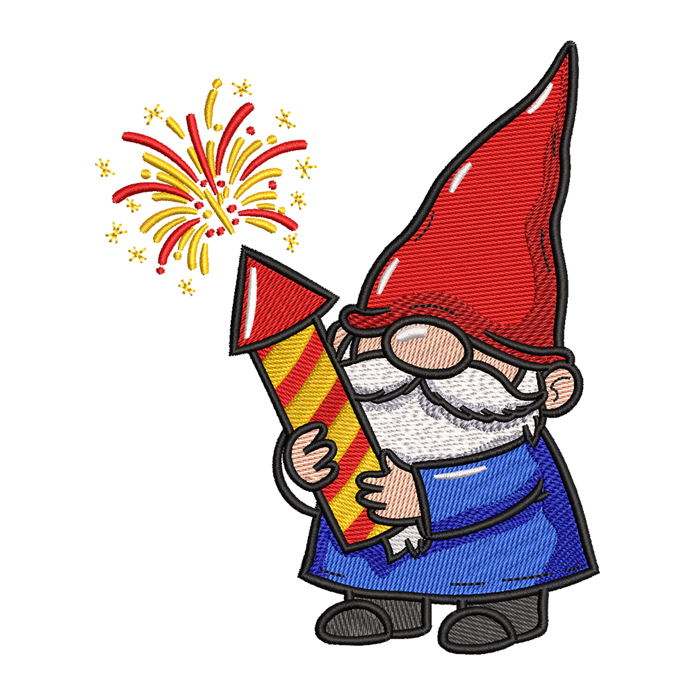 4th of July gnome embroidery designs