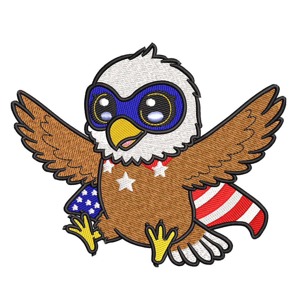 patriotic eagle embroidery design