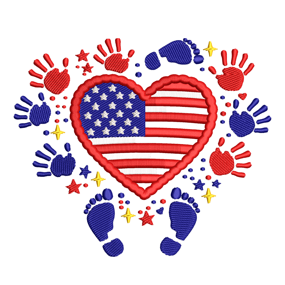 USA flag embroidery designs