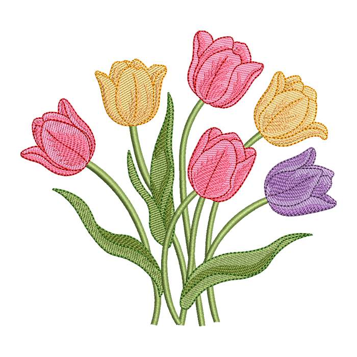 flowers tulips embroidery designs