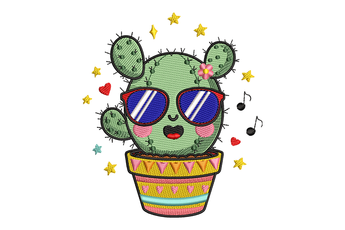 cactus plant embroidery designs