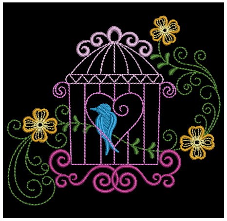 Colorful Birdcages Silhouette-4