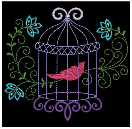 Colorful Birdcages Silhouette-6