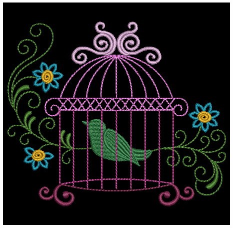 Colorful Birdcages Silhouette-7