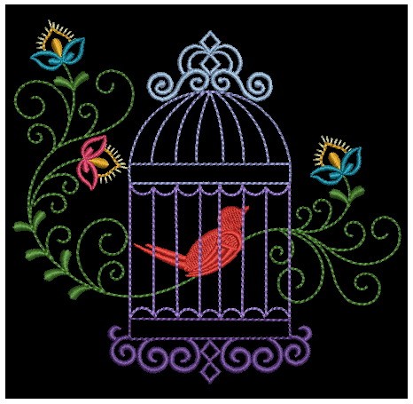 Colorful Birdcages Silhouette-10