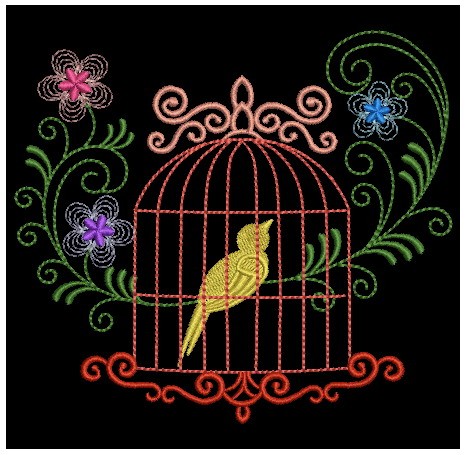 Colorful Birdcages Silhouette-11
