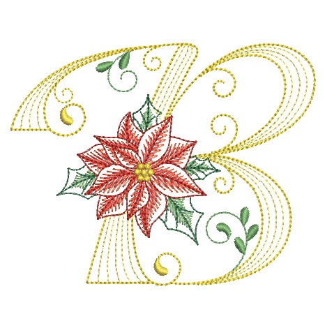 Christmas Poinsettia Alphabet-4
