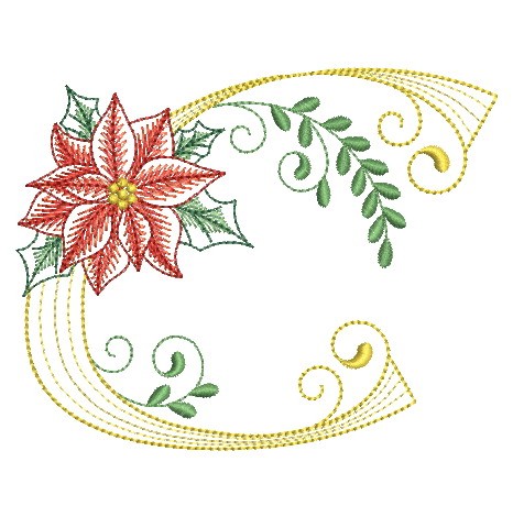 Christmas Poinsettia Alphabet-5